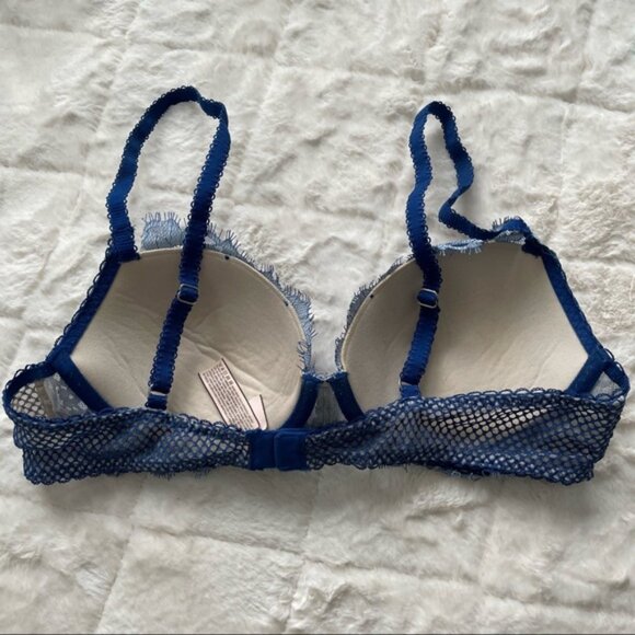 Victoria's Secret | Blue Floral Bling Dream Angels Lined Demi Bra | Size 36B - Picture 6 of 12